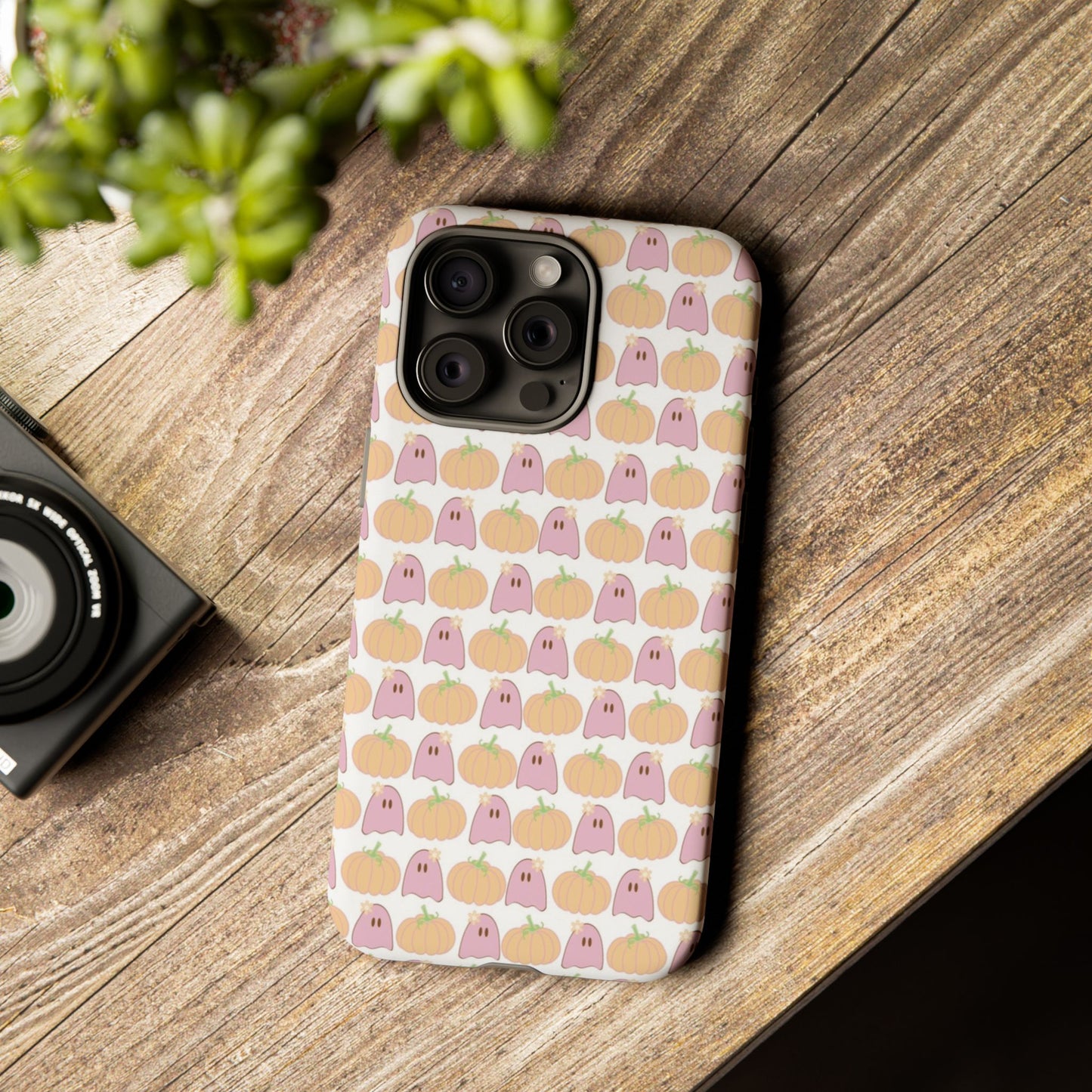 Cute Ghost & Pumpkin iPhone Case