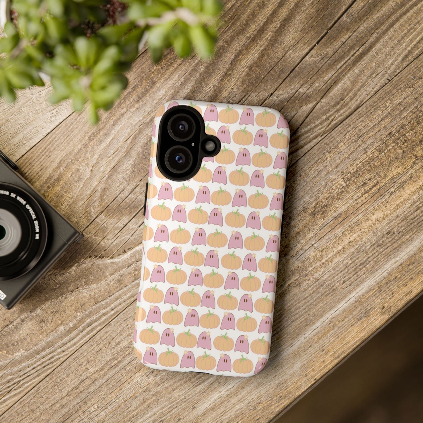 Cute Ghost & Pumpkin iPhone Case