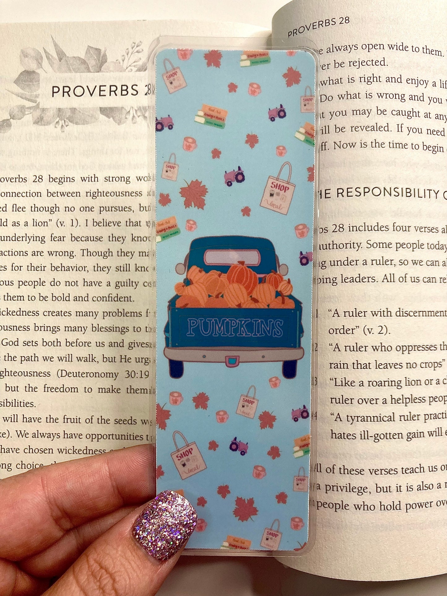 Colorful Fall Bookmark Set or Individual