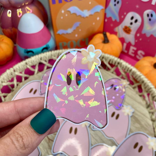 Pink Ghostie Vinyl Sticker