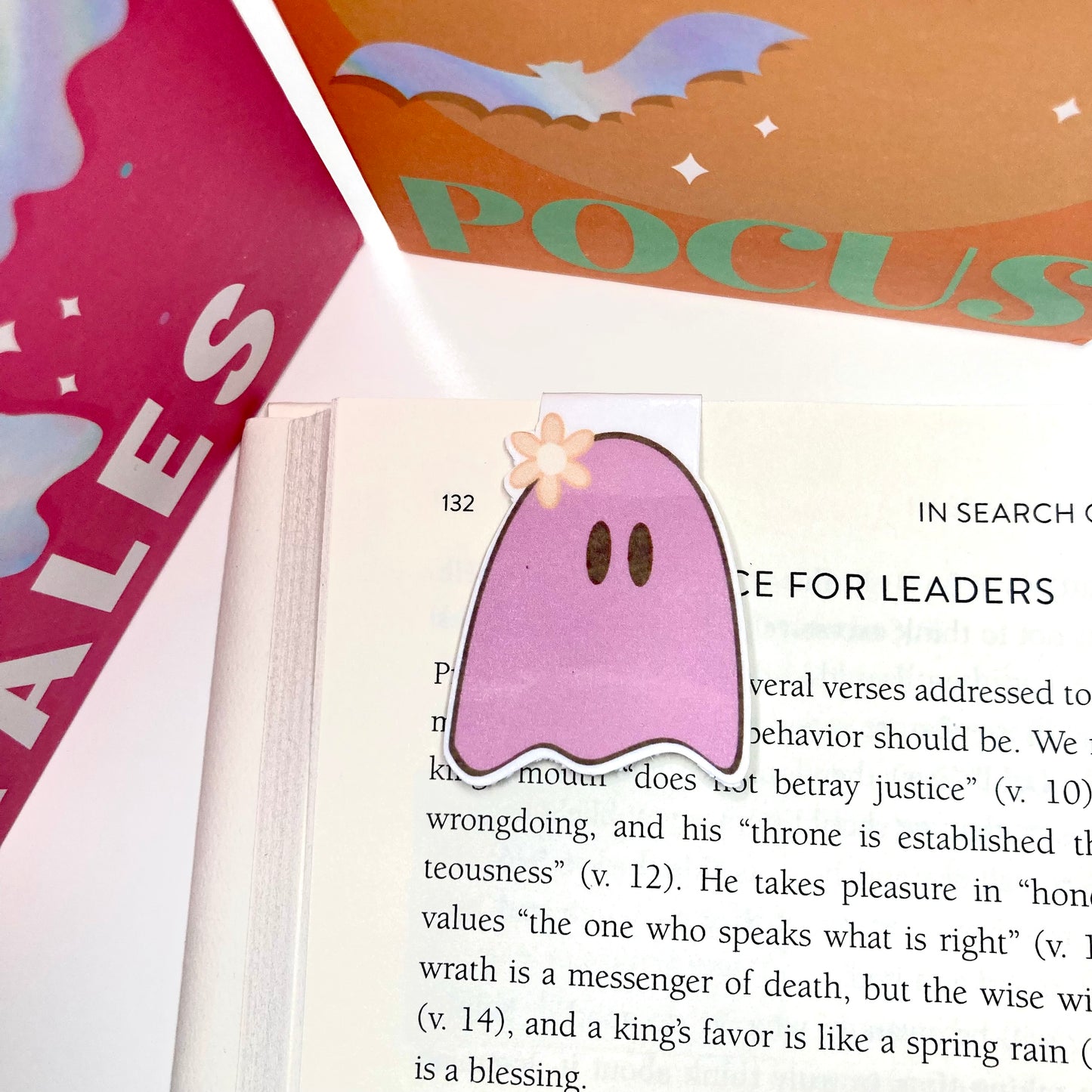 Pink Ghostie Magnetic Bookmark