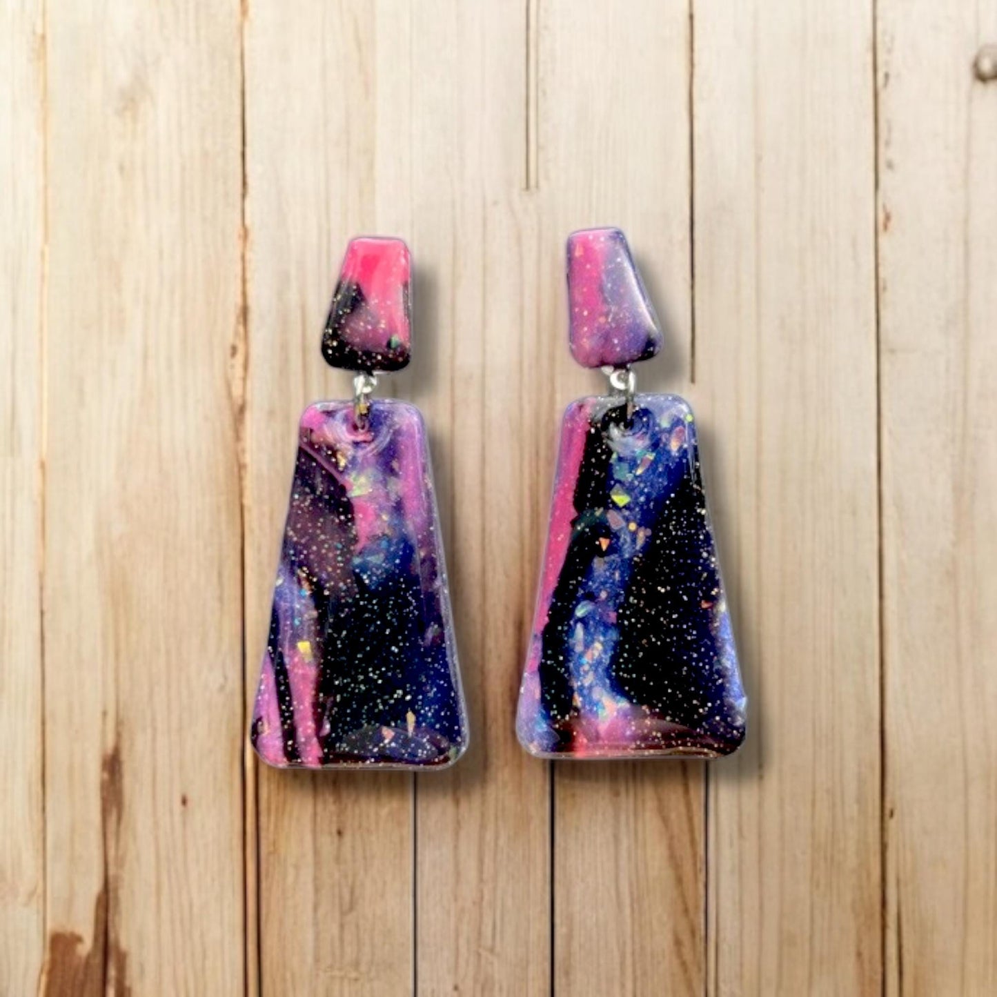 Handmade Clay Dangle Earrings | Boho, Galaxy, and Floral Designs