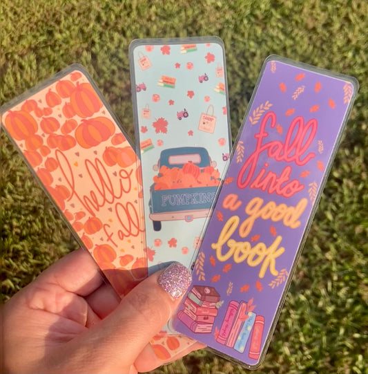 Colorful Fall Bookmark Set or Individual