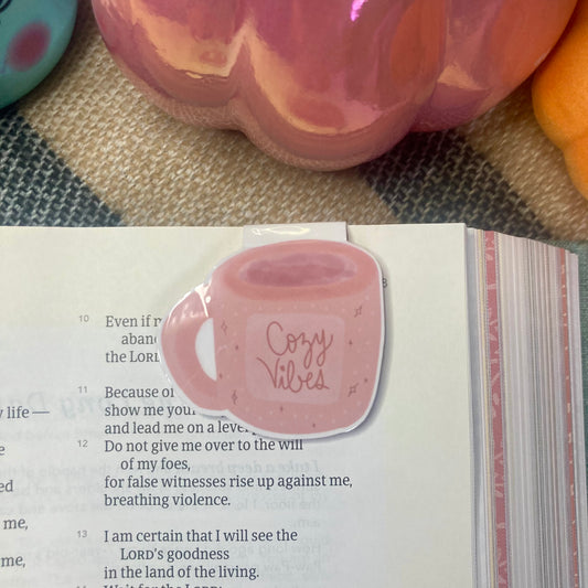 Cozy Vibes Mug Magnetic Bookmark