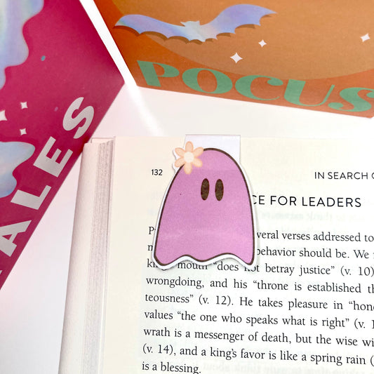 Pink Ghostie Magnetic Bookmark