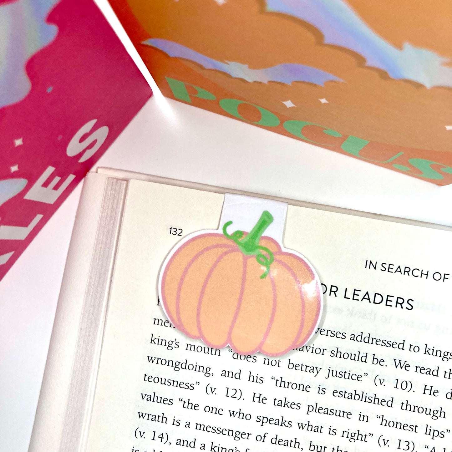 Cute pumpkin, magnetic bookmark